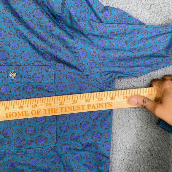 Vintage Ralph Lauren Chaps Mens L Large AOP Abstract Button Down Dress Shirt USA - Picture 8 of 10